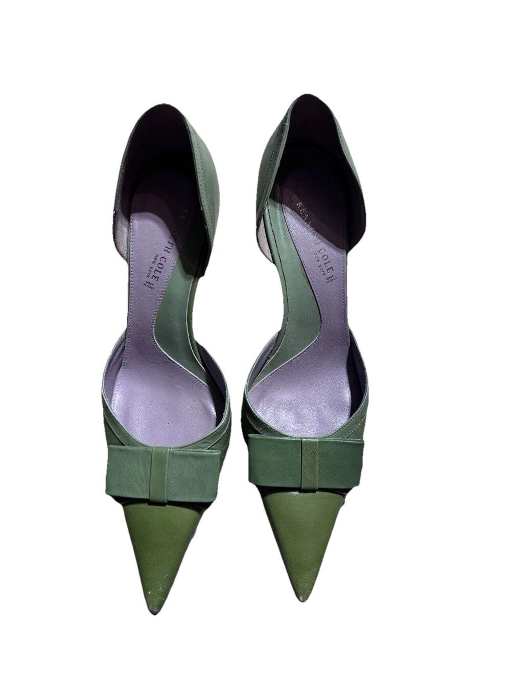 Kenneth Cole Green Ombré Pointed Toe Bow Pump 9.5 Made In Italy